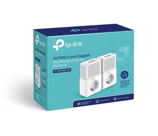 TP-LINK Transmitery sieciowe PA7020P PowerLine KIT - 1000Mbps HomePlug - 345693 - zdjęcie 3